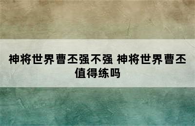 神将世界曹丕强不强 神将世界曹丕值得练吗